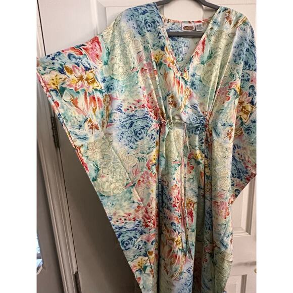 Vintage Collections ETC Women's  V-Neck kaftan swim coverup dress One Size - Picture 8 of 8